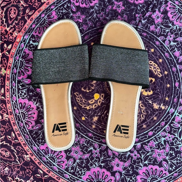 American Eagle Outfitters Black Slide Sandals Minimalist Design - Picture 1 of 5